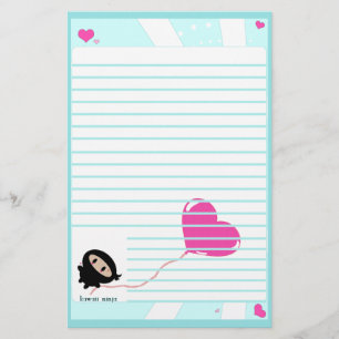 Papeterie Kawaii Ninja Heart Balloon Stationery