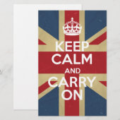 Papeterie Keep Calm and Carry (Devant / Derrière)