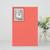 Papeterie Keeshond Noël hiver fenêtre Peinture Chien Art (Debout devant)