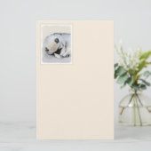 Papeterie Keeshond Sleeping Puppy Peinture Chien Art origina (Debout devant)