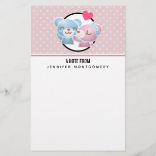 Papeterie Kissing Bears mignon et Kawaii