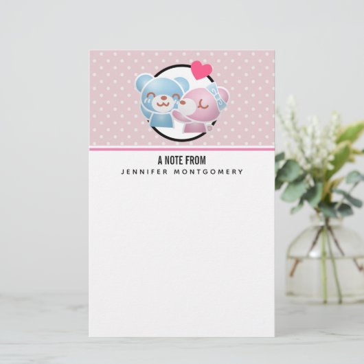 Papeterie Kissing Bears mignon et Kawaii (Debout devant)