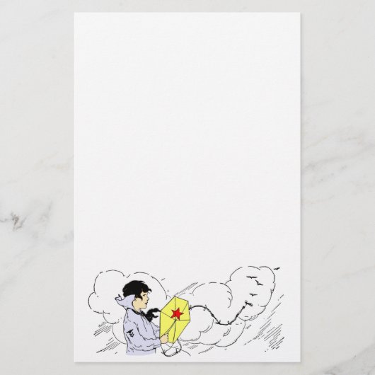 Papeterie Kite Flying on a Windy Day Stationery (Devant)