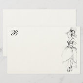 PAPETERIE LA BEAUTÉ EN ROBE BLANCHE MONOGRAMME (Devant / Derrière)