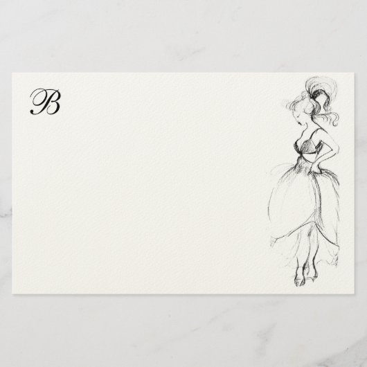 PAPETERIE LA BEAUTÉ EN ROBE BLANCHE MONOGRAMME (Devant)