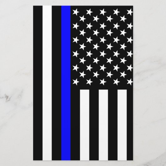 Papeterie La Décor À Drapeau Américain De Ligne Bleue Mince (Devant)