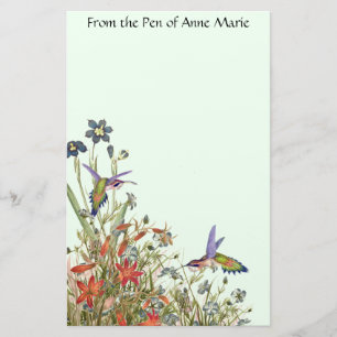 Papeterie La faune d'oiseaux de colibri fleurit floral