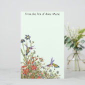 Papeterie La faune d'oiseaux de colibri fleurit floral (Debout devant)