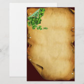 Papeterie LA FÊTE DE LA SAINT-PATRICK /Trèfles sur Parchemin (Devant / Derrière)