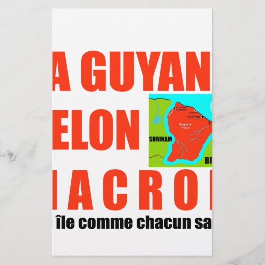Papeterie La Guyane selon Macron est une île (Devant)