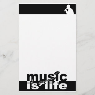 Papeterie La musique est la vie stationnaire, personnaliser