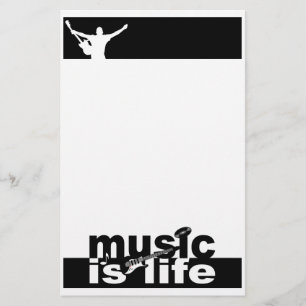 Papeterie La musique est la vie stationnaire, personnaliser