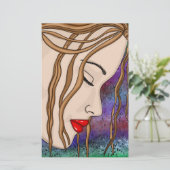 Papeterie La triste dame dans un Art numérique profond de pe (Debout devant)