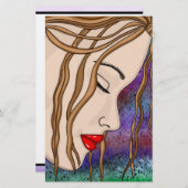 Papeterie La triste dame dans un Art numérique profond de pe (Devant / Derrière)