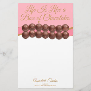 Papeterie La vie est comme une boîte de chocolats