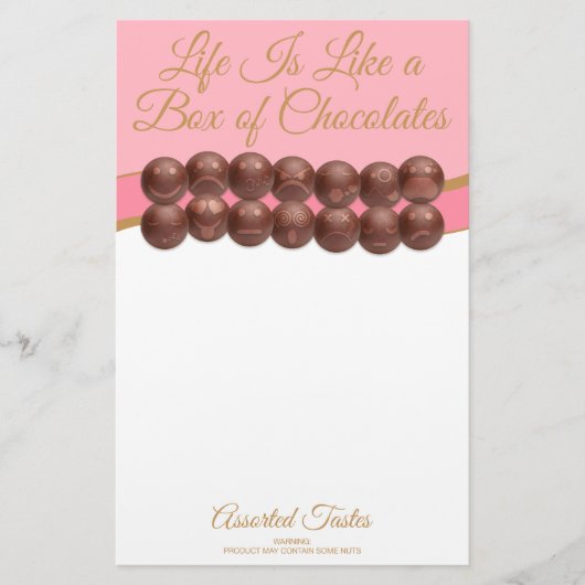 Papeterie La vie est comme une boîte de chocolats (Devant)
