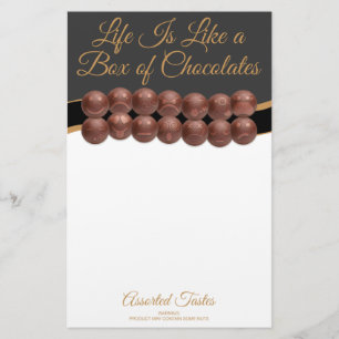 Papeterie La vie est comme une boîte de chocolats