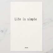 Papeterie La vie est simple (Dos)