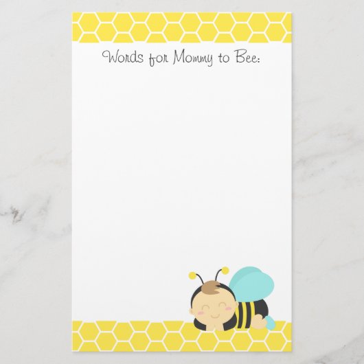 Papeterie L'abeille est pour bébé, le bourdon pour la future (Devant)