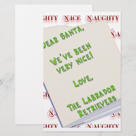 Papeterie Labrador Naughty et Nice (Devant / Derrière)