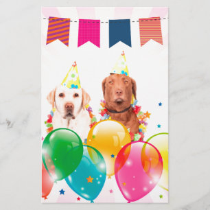 Papeterie Labrador Retriever Dog Balloons Anniversaire