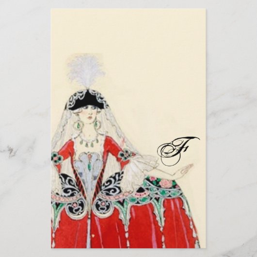 PAPETERIE LADINE EN ROUGE MODE COSTUME MONOGRAM CONCEPTEUR (Devant)