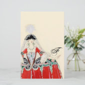 PAPETERIE LADINE EN ROUGE MODE COSTUME MONOGRAM CONCEPTEUR (Debout devant)