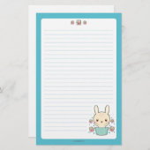 Papeterie Lapin blanc de truffe de chocolat (Devant / Derrière)