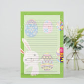 Papeterie Lapin de Pâques espiègle avec les oeufs peints (Debout devant)