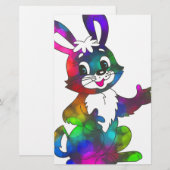 Papeterie lapin de pâques psychédélique (Devant / Derrière)