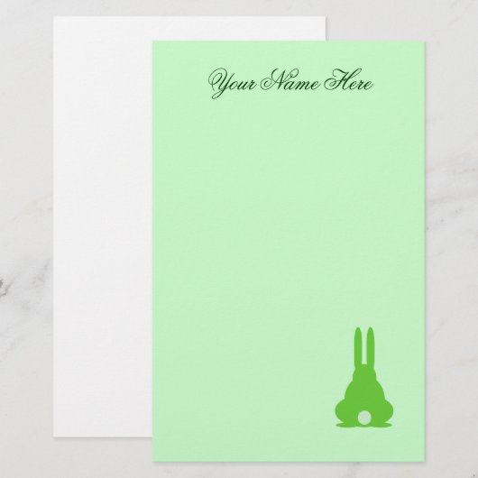 Papeterie Lapin Vert (Devant / Derrière)