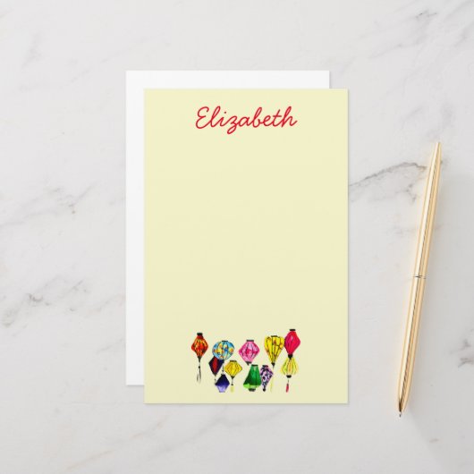 Papeterie L'art coloré de la lanterne chinoise (Devant/Arrière en situation)