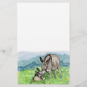 Papeterie L'art de l'aquarelle des ânes et des bébés