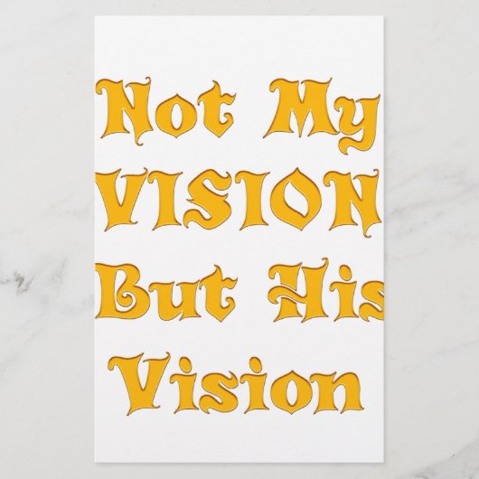 Papeterie L'Art Du Texte Fondé Sur La Foi : Pas Ma Vision, M (Devant)