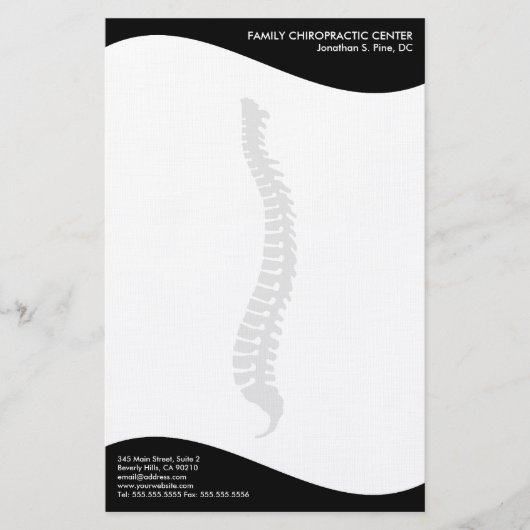 Papeterie latérale de chiropractie d'épine de (Devant)