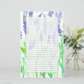 Papeterie Lavande Fleur sauvage Aquarelle Gris Liné (Debout devant)