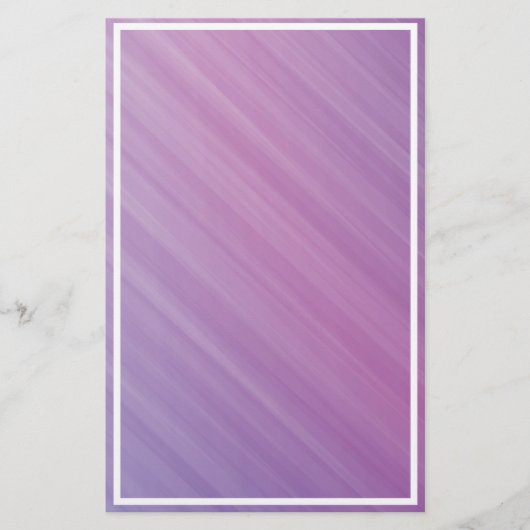 Papeterie Lavande Violet Pastel Bordure Blanche (Devant)