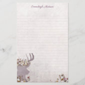 Papeterie Lavender Deer Dreamy Boho Chic Monogramme (Devant)