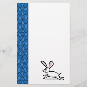 Papeterie Le bleu blanc de lapin ondule stationnaire