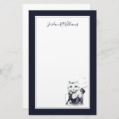 Papeterie Le chat de charme | ajoutent votre nom (Devant / Derrière)