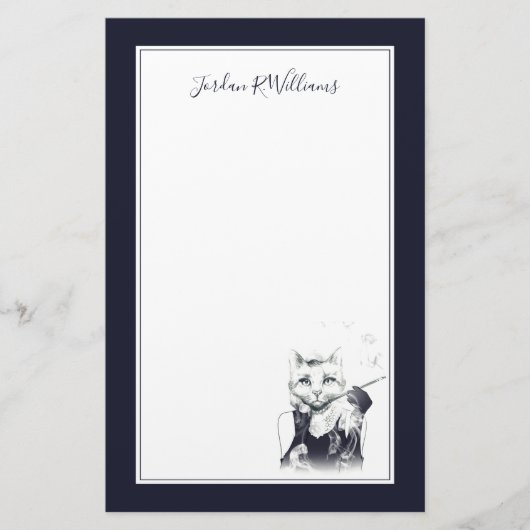 Papeterie Le chat de charme | ajoutent votre nom (Devant)