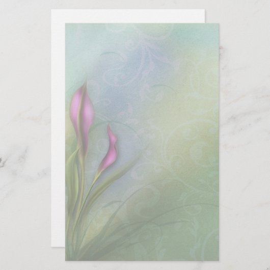 Papeterie Le coeur d'une femme - zantedeschia (Devant / Derrière)