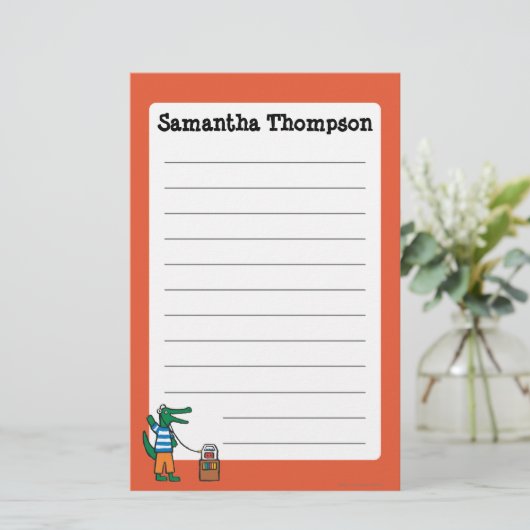 Papeterie Le crocodile frais écoute la musique (Debout devant)