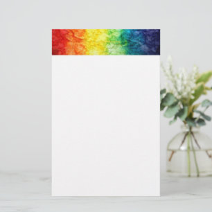 Papeterie Le drapeau tie-dyé de SlipperyJoe arc-en-ciel pres