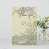 Papeterie Le fleur sauvage asiatique d'oiseaux fleurit la (Debout devant)