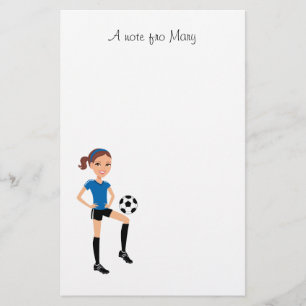 Papeterie Le footballeur de la fille personnalisé