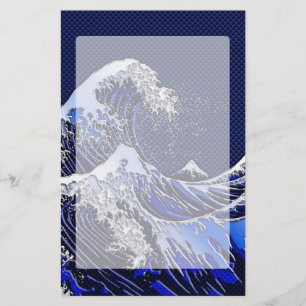 Papeterie Le grand Hokusai Wave Chrome Carbon Aspect