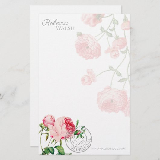 Papeterie Le jardin rose (Devant / Derrière)