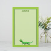 Papeterie Le lézard vert mignon de bande dessinée badine le (Debout devant)