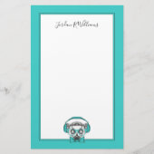 Papeterie Le mélomane du lémur | | ajoutent votre nom (Devant)